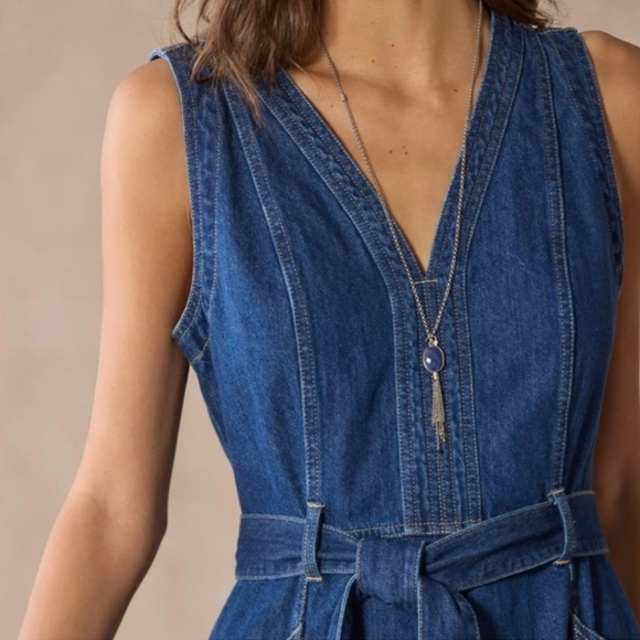Sundance Living $158 Blue Denim Dress In Size 2P & 4P; One In Each Size NWT - Picture 3 of 3